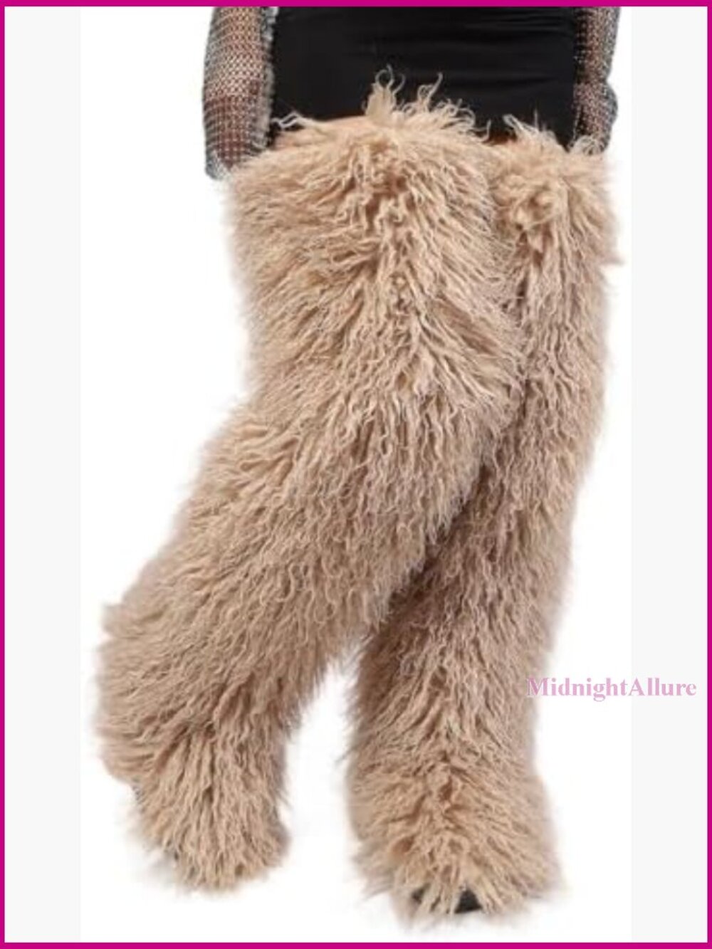 Women's Over The Knee Boots With Faux Fur Lining, Flat Sole Winter Shoes